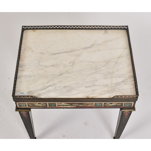 405 - An early 20th century Edwardian black lacquered Chinoiserie side table / low table. The table of sma... 