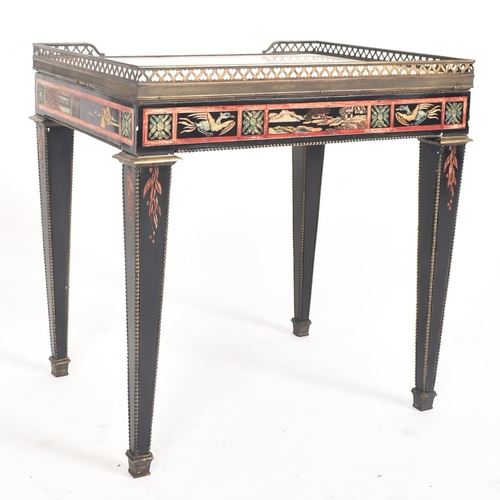 405 - An early 20th century Edwardian black lacquered Chinoiserie side table / low table. The table of sma... 