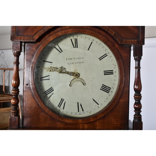 409 - A George III 18th century mahogany cased Edward Loseby, Leicester movement longcase / grandfather's ... 