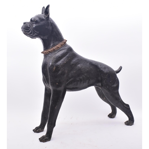 42 - A large floor standing contemporary bronze sculpture of a Boxer dog. The model stood on all fours wi... 