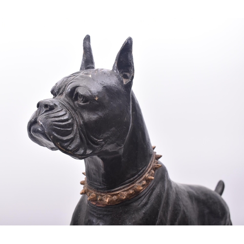 42 - A large floor standing contemporary bronze sculpture of a Boxer dog. The model stood on all fours wi... 