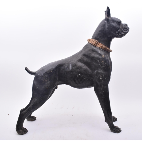 42 - A large floor standing contemporary bronze sculpture of a Boxer dog. The model stood on all fours wi... 