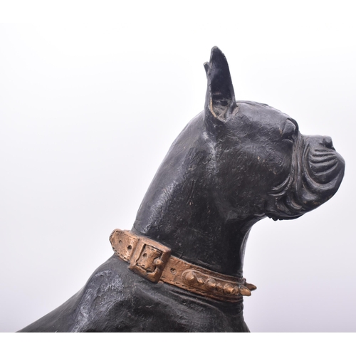 42 - A large floor standing contemporary bronze sculpture of a Boxer dog. The model stood on all fours wi... 