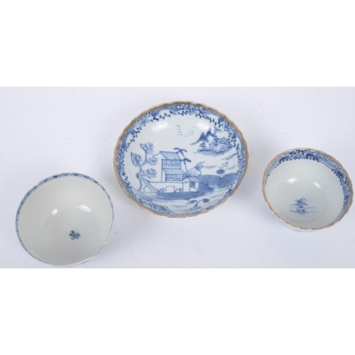 448 - An assortment of three 19th century Chinese Oriental in the manner of Kangxi Dynasty porcelain blue ... 