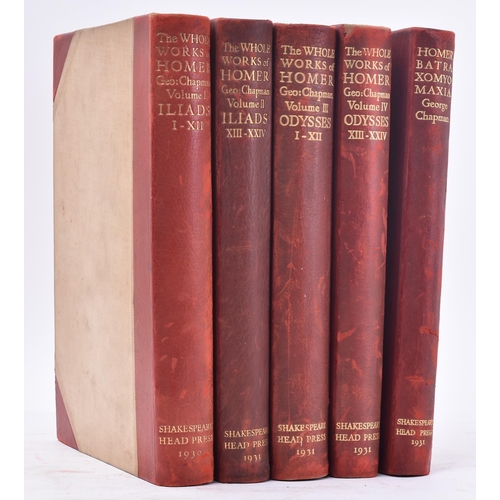 465 - 1930 - The Crowne of All Homer's Workes (5vol) - trans. George Chapman. A numbered limited edition, ... 