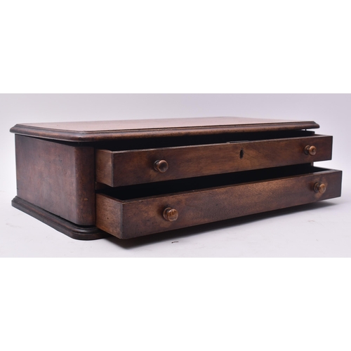 52 - A 19th century Victorian mahogany table / counter top haberdashery millinery shop chest. The chest o... 