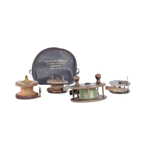 57 - Fishing - a collection of 4 19th century and later fishing reels comprising an early 20th century R.... 