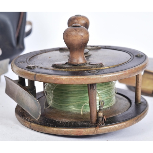 57 - Fishing - a collection of 4 19th century and later fishing reels comprising an early 20th century R.... 