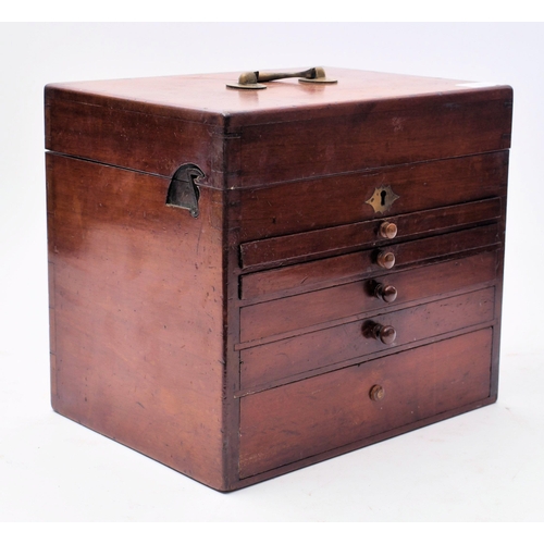 62 - A 19th century Victorian mahogany dentist's / doctor's cabinet chest. The chest having a hinged lidd... 