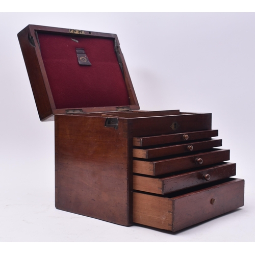 62 - A 19th century Victorian mahogany dentist's / doctor's cabinet chest. The chest having a hinged lidd... 