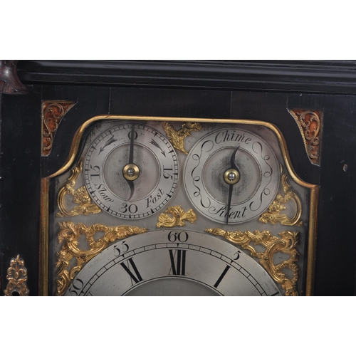 640 - A Victorian 19th century gilt ormolu & ebonised wood eight bells musical bracket clock. The clock ha... 