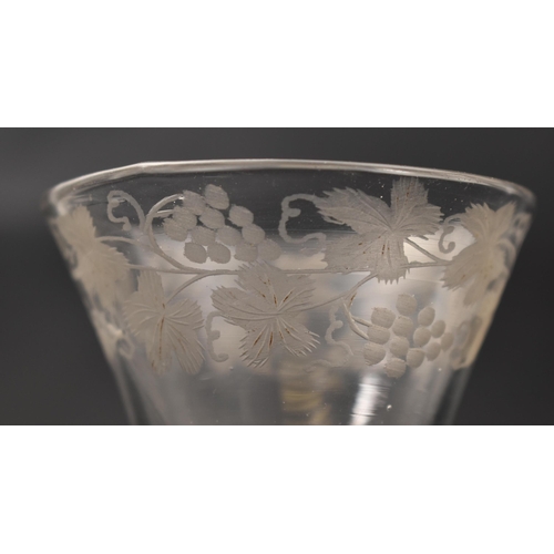 646 - A pair of George III 18th century circa 1770s crystal tall stem wine / cordial glasses. The lot comp... 