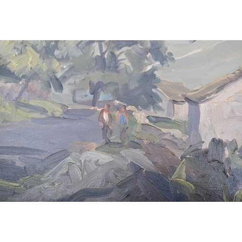 662 - Angus Rands, P.S (British school, 1922-1985) - an original oil on board painting titled ' A Summer's... 