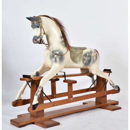 97 - Haddon Rockers Makers and Restorers - A large 20th century 1970s dapple grey rocking horse of fiberg... 