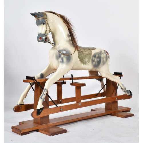 97 - Haddon Rockers Makers and Restorers - A large 20th century 1970s dapple grey rocking horse of fiberg... 