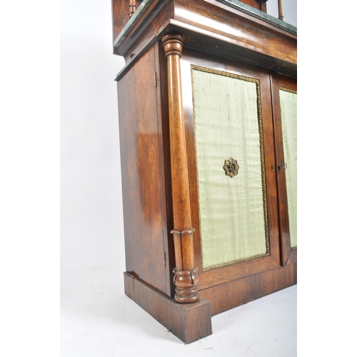 304 - A 19th century Victorian rosewood chiffonier - sideboard. The chiffonier having a two tier gallery b... 