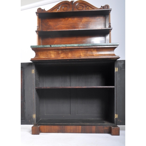 304 - A 19th century Victorian rosewood chiffonier - sideboard. The chiffonier having a two tier gallery b... 