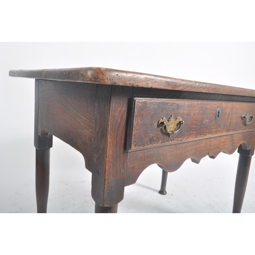 337 - A George III 18th century oak lowboy side low table. The table having a chamfered edge over a full l... 