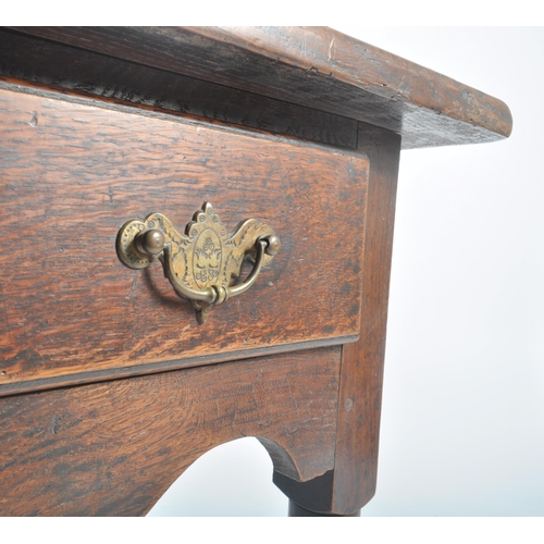 337 - A George III 18th century oak lowboy side low table. The table having a chamfered edge over a full l... 