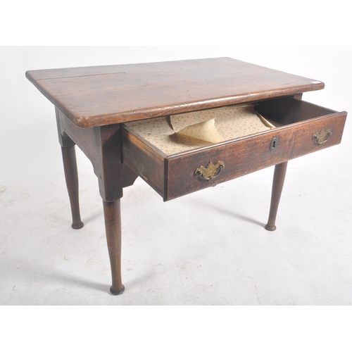 337 - A George III 18th century oak lowboy side low table. The table having a chamfered edge over a full l... 