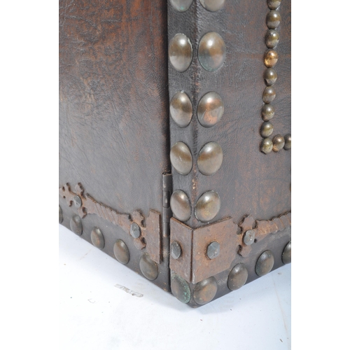 377 - Islamic Art  - An early 20th century Ottoman leather studded dome top cabinet / cupboard. The studde... 