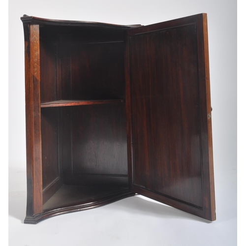 468 - A Victorian 19th century rosewood marquetry and bone inlaid hanging corner cabinet. The door with in... 