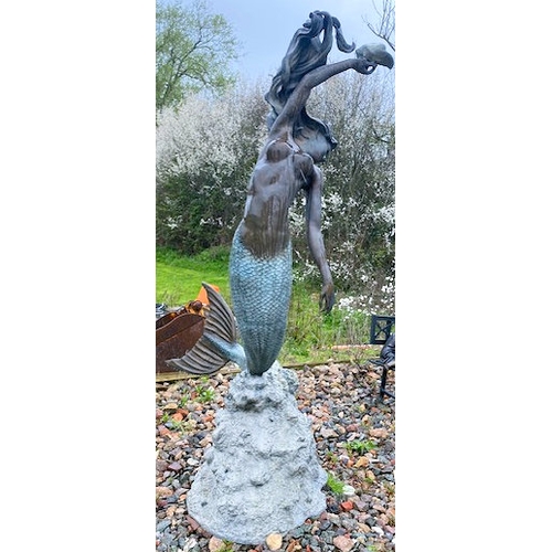 84 - Marina - A large and impressive contemporary bronze worked sculpture garden feature / figural statue... 