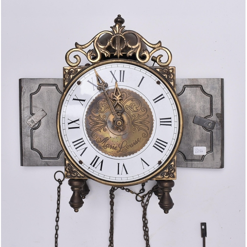 217 - An early 20th century Marie Louise wall / bracket clock. Chain and weights with 8-day movement. The ... 