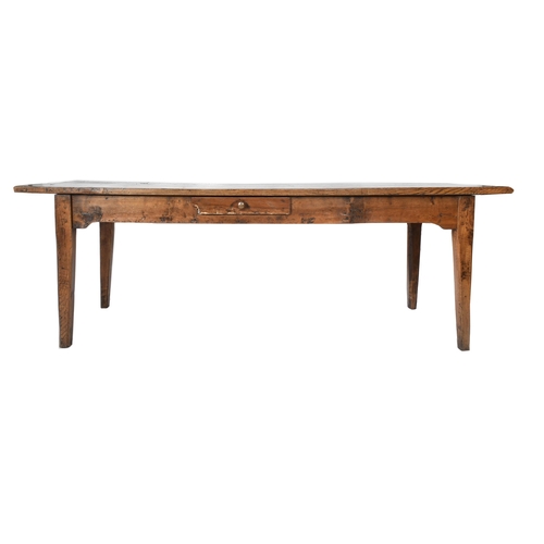 70 - A 19th century country house elm refectory dining / kitchen table. The table having large elm rectan... 