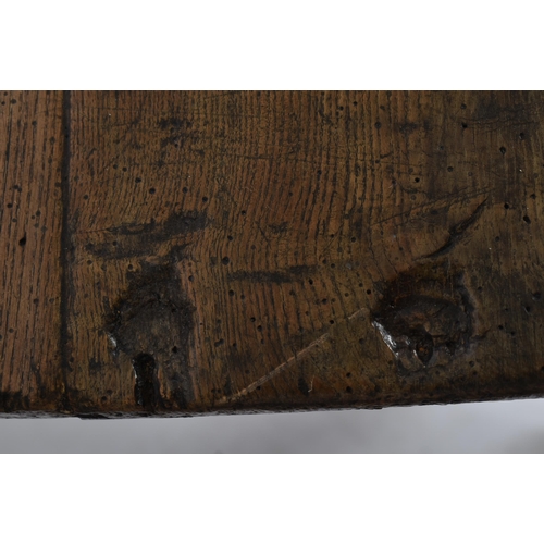 70 - A 19th century country house elm refectory dining / kitchen table. The table having large elm rectan... 