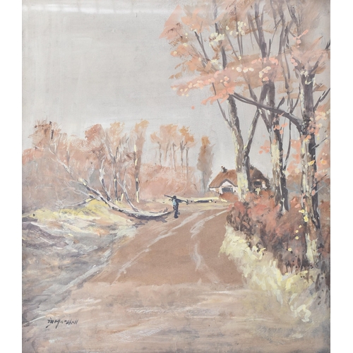 91 - J. R. Marshall - 'A Dorset Road, Autumn' - An early 20th century watercolour on paper painting depic... 