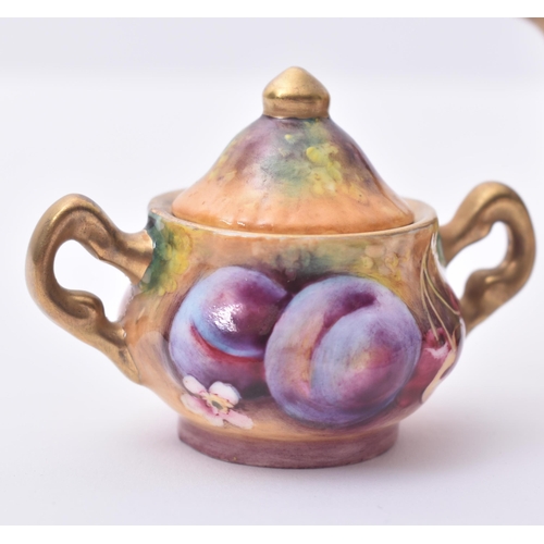 11 - Terence Nutt for Royal Worcester - A later 20th century fine bone hand painted miniature tea service... 