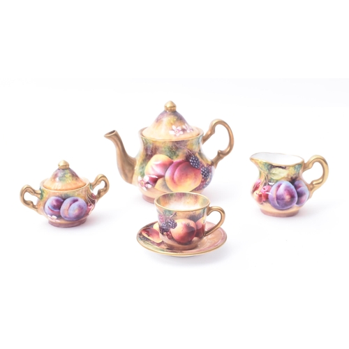 11 - Terence Nutt for Royal Worcester - A later 20th century fine bone hand painted miniature tea service... 