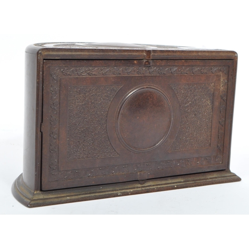 349 - A Vintage Art Deco Cigarette box circa 1920 by Lingden Ware, made in England. The box is brown Bakel... 