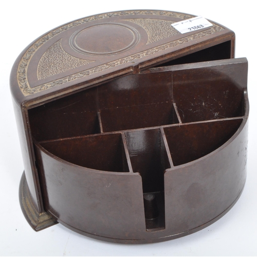349 - A Vintage Art Deco Cigarette box circa 1920 by Lingden Ware, made in England. The box is brown Bakel... 