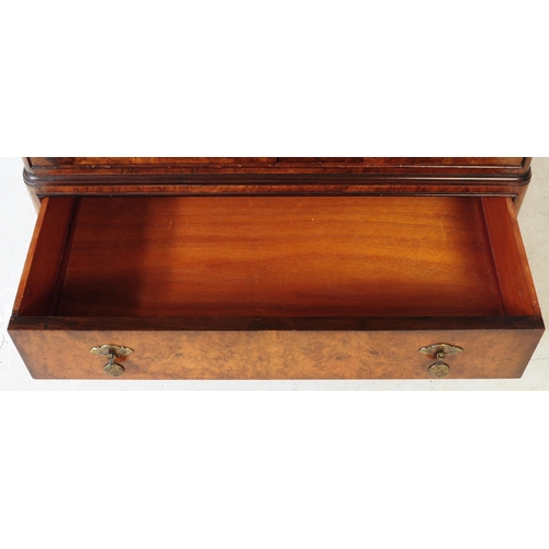 1024 - A vintage 20th century circa 1940s Queen Anne revival walnut tallboy bachelors gentleman's wardrobe ... 