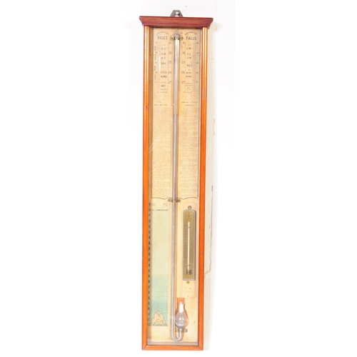 1043 - An early 20th century mahogany cased Admiral Fitzroy barometer having off-white ground with rise and... 