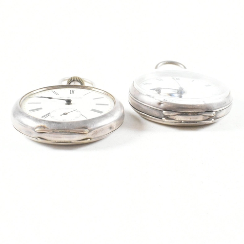 533 - Two antique silver pocket watches. The Nidor pocket watch having a circular white dial with black Ro... 