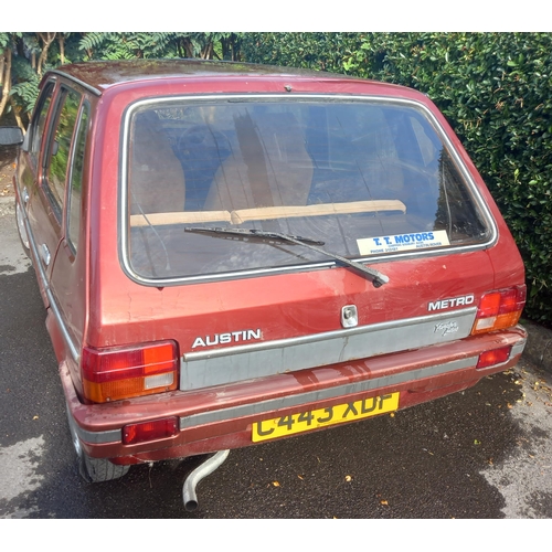 1 - C443 XDF - 1986 Austin Metro Vanden Plas 1275cc in red. First registered in April 1986 this four doo... 