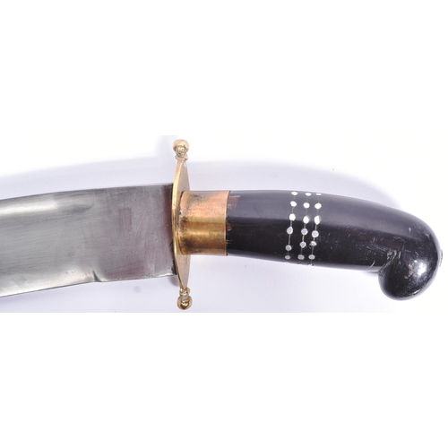 118 - A vintage Indian variation of a Nepalese / Gurkhas Kukri knife. The knife having a hooked pommel wit... 