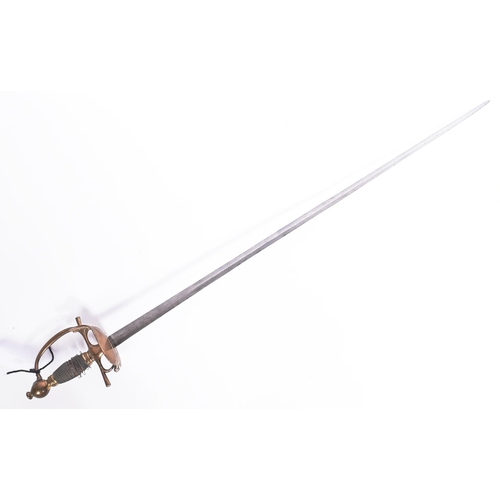 127 - A 19th Century English style court sword / small sword with rounded pommel, twist wire grip (loose),... 