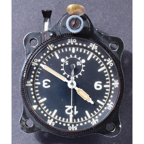 14 - A WWII Second World War Third Reich Luftwaffe aircraft cockpit clock by Junghans. Stamped to the mov... 