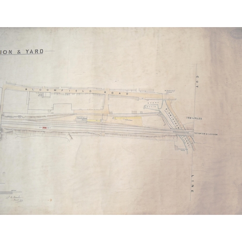 168 - Railwayana - a large GWR Great Western Railways map on linen, once the property of the GWR Chief Eng... 