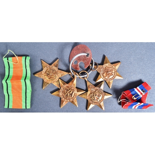 169 - Local interest - a collection of WWII Second World War medal stars belonging to one 1424720 Giles Ir... 