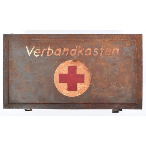 204 - A WWII Second World War Third Reich Nazi German Luftwaffe First Aid tin containing an assortment of ... 