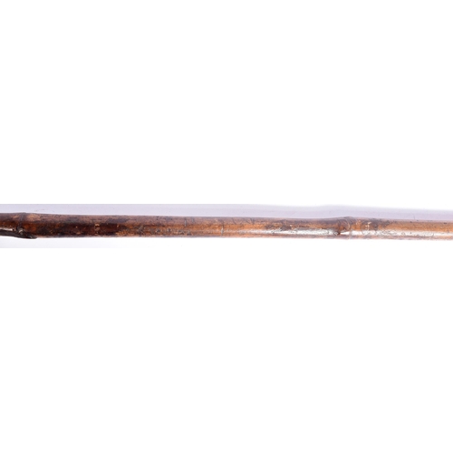 206 - A mid 20th Century African Tribal Spear with a tapering leaf shaped head with a raised medial ridge ... 