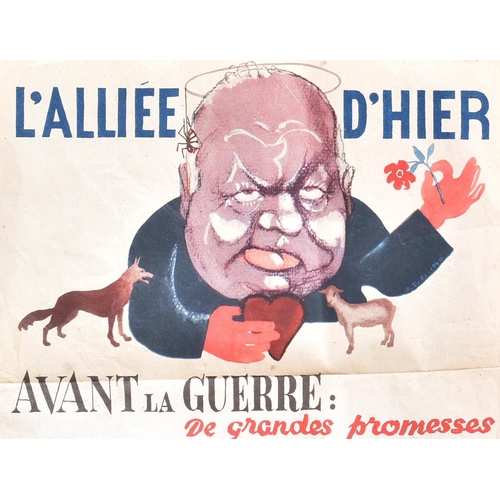 218 - A Vichy France poster satirising Winston Churchill, Yesterday’s Ally, showing him as an enemy of Fra... 