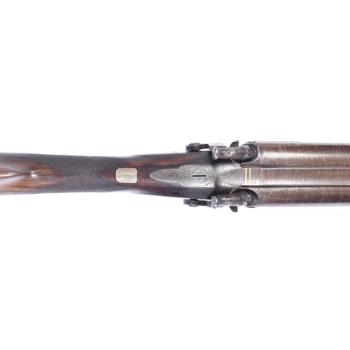 222 - An antique 19th century double-barrelled muzzle-loading percussion shotgun, made by S. E. Brail of S... 