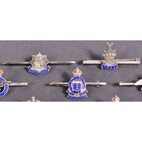 23 - A collection of x10 largely WWII Second World War British Military tie pins / sweet heart brooches f... 