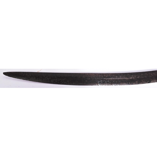 230 - A mid 18th Century North Indian Tulwar ( Talwaar / Talwar ) sword. Disc shaped pommel with spike fin... 